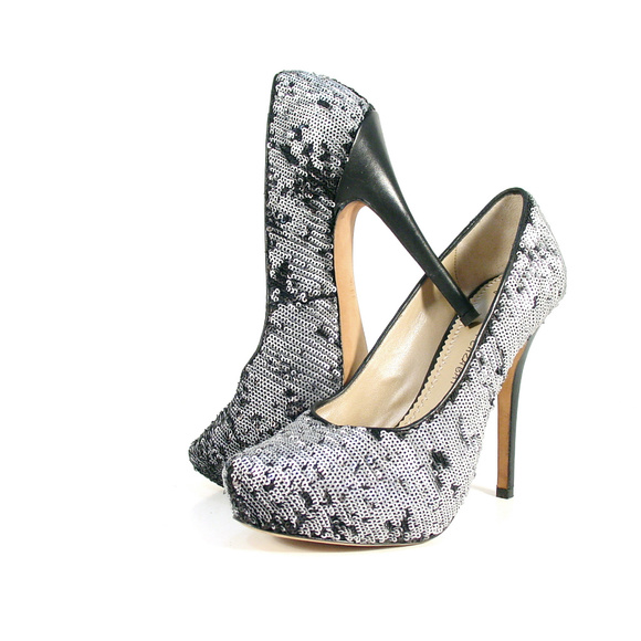 JEAN-MICHEL CAZABAT Zilla Sequin Platform Pumps 39 - Picture 4 of 8